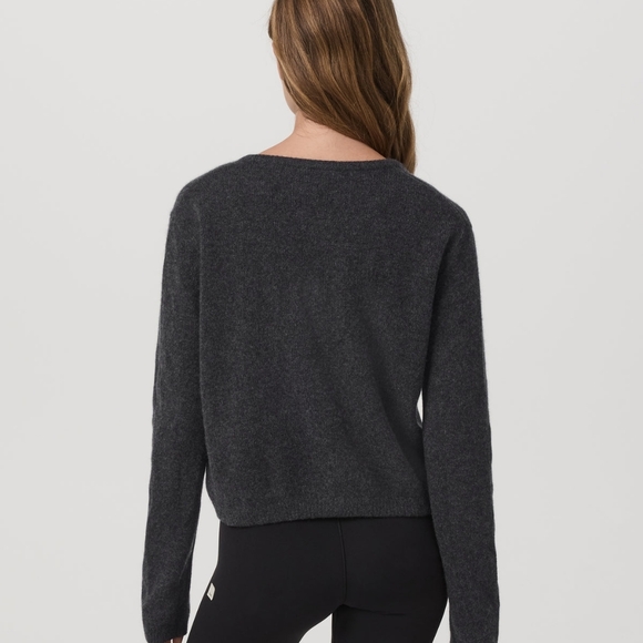 Vuori Emilie Cashmere Cardigan Charcoal L NEW - Picture 3 of 11